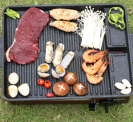 Portable Outdoor Long Barbecue Cooking Plate
