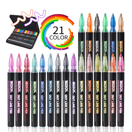 21 Double Line Pen Colours