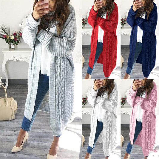 Mid-Length Knitted Twist Cardigan
