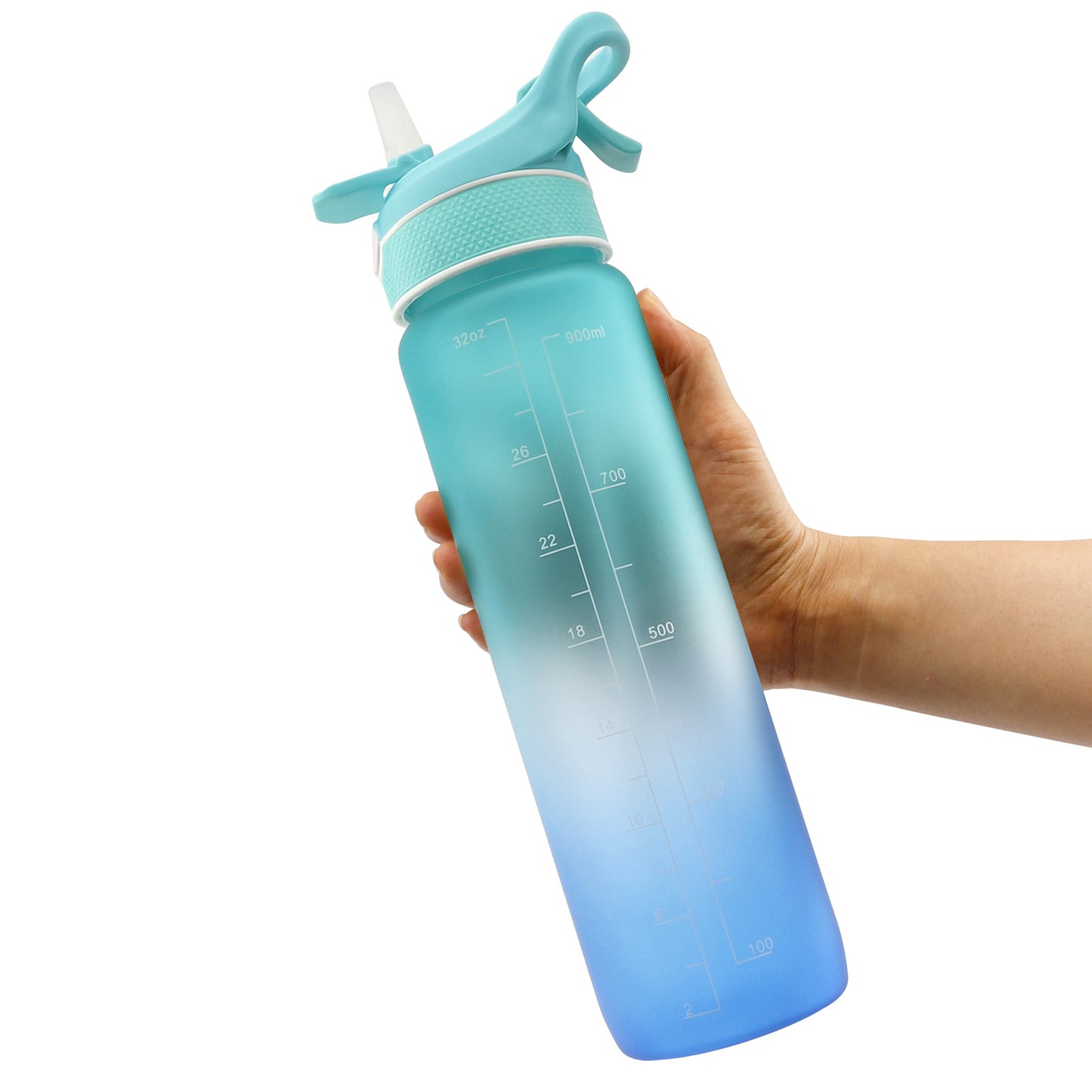 1000ML Plastic Spray/ Straw Water Bottle