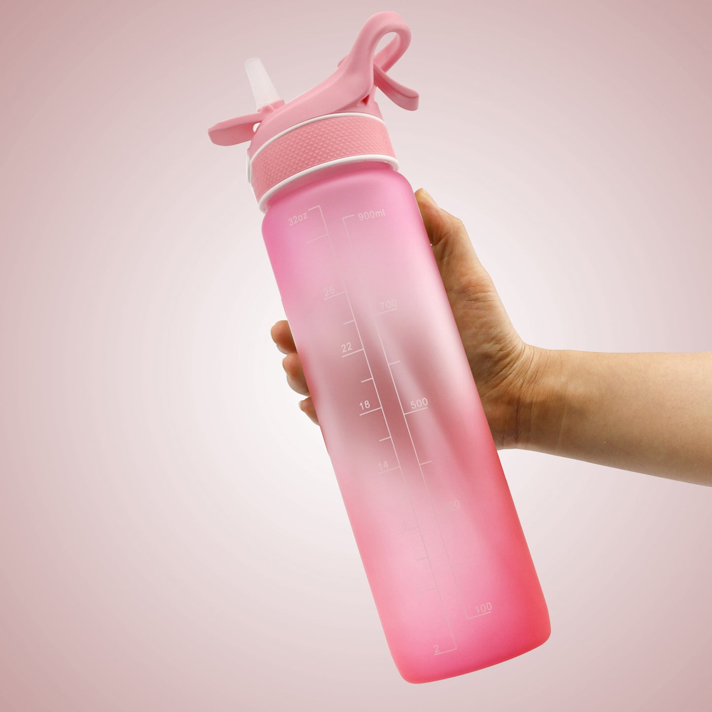 1000ML Plastic Spray/ Straw Water Bottle