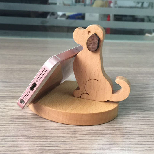 Dog Universal Wooden Phone Stand