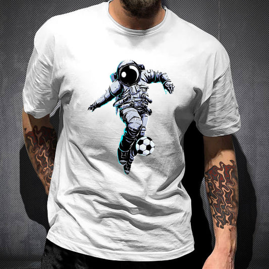 Astronauts Playing Football Short-sleeved T-shirt